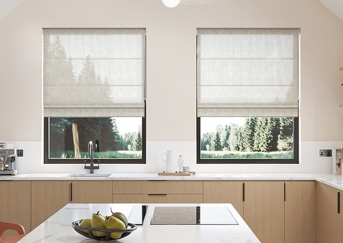Siena Voile, Greige - Motorised Roman Blind - Image 3